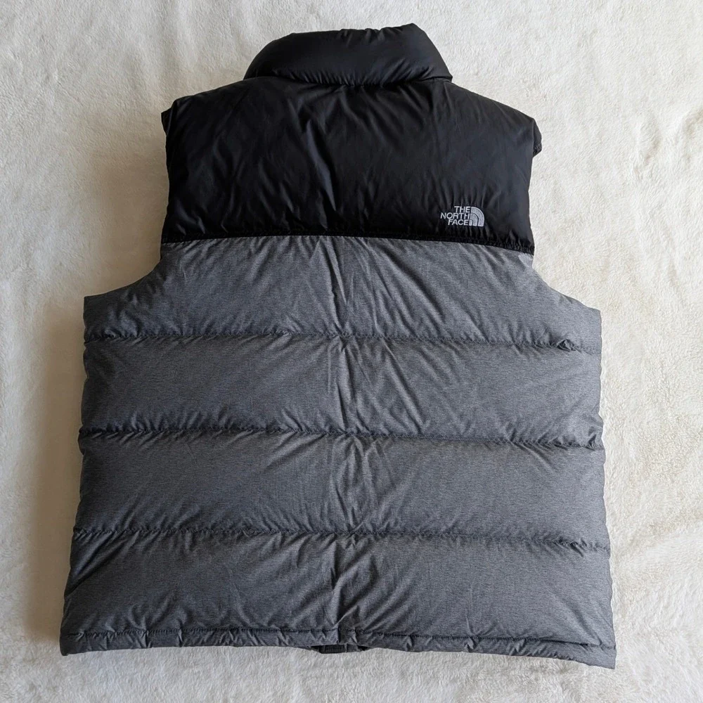 The North Face Nuptse 700 Puffer Vest Mens XL Grey Black Down Insulated